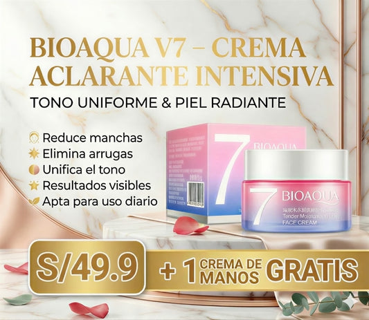 💎Crema Aclarante Antiarrugas Bioaqua V7 – Piel Más Luminosa y Firme⭐