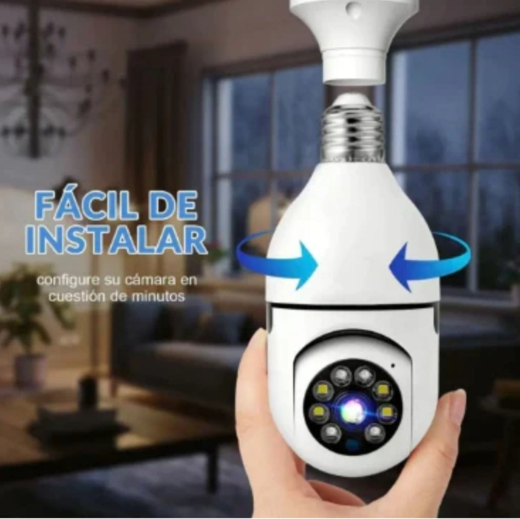 🤩 Super Camara seguridad 360°(tipo foco)(wifi) 📷🔒📹📱