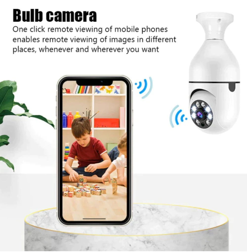 🤩 Super Camara seguridad 360°(tipo foco)(wifi) 📷🔒📹📱