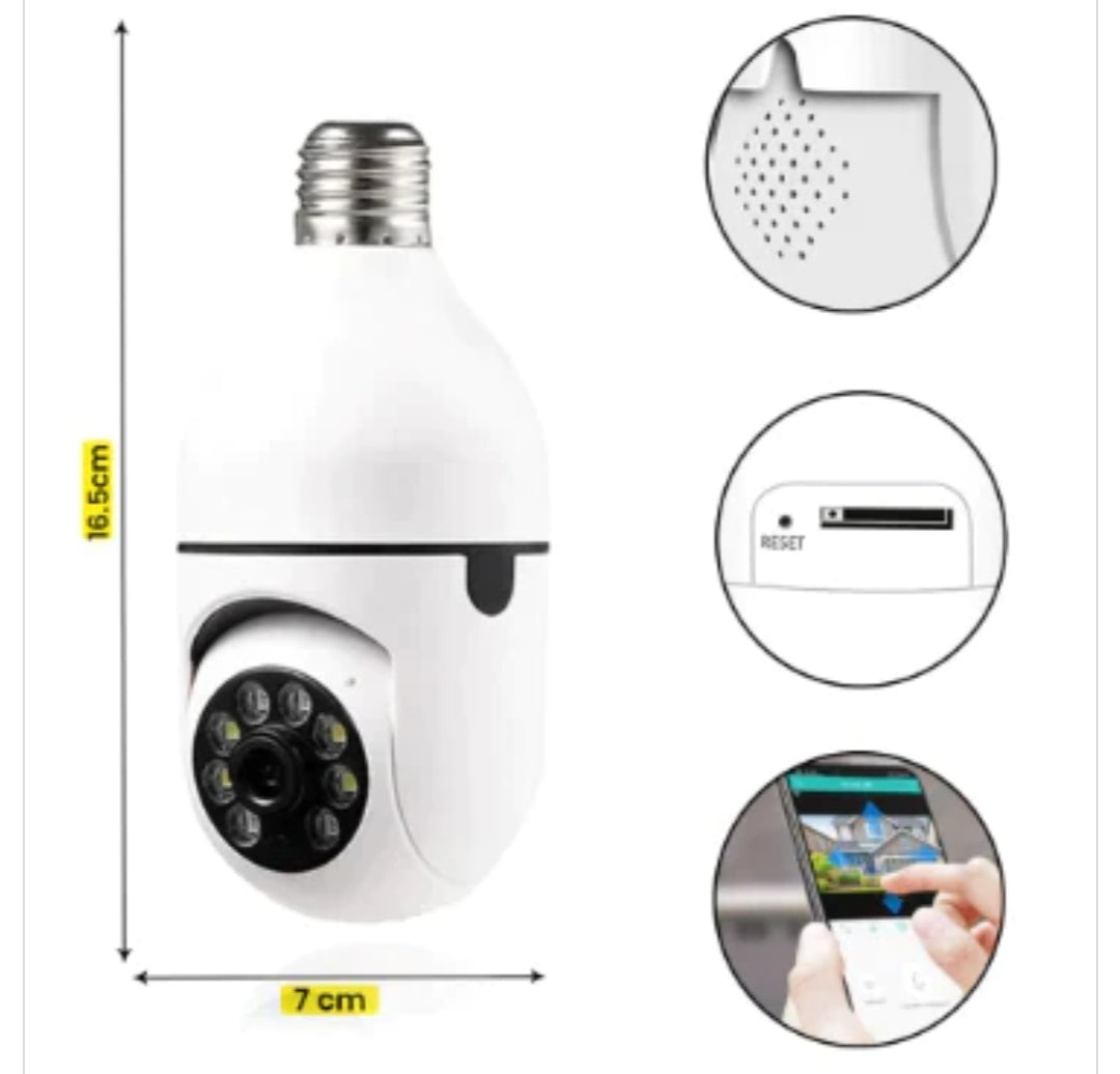 🤩 Super Camara seguridad 360°(tipo foco)(wifi) 📷🔒📹📱