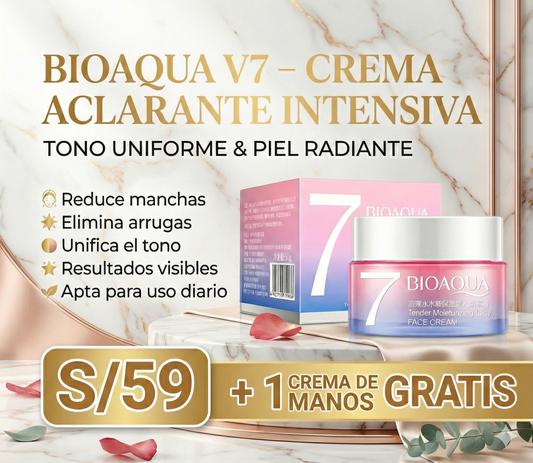 Crema Aclarante Mágica V7 🔥 – El Secreto 🤫 para una Piel Perfecta 💖 en Días ⏳